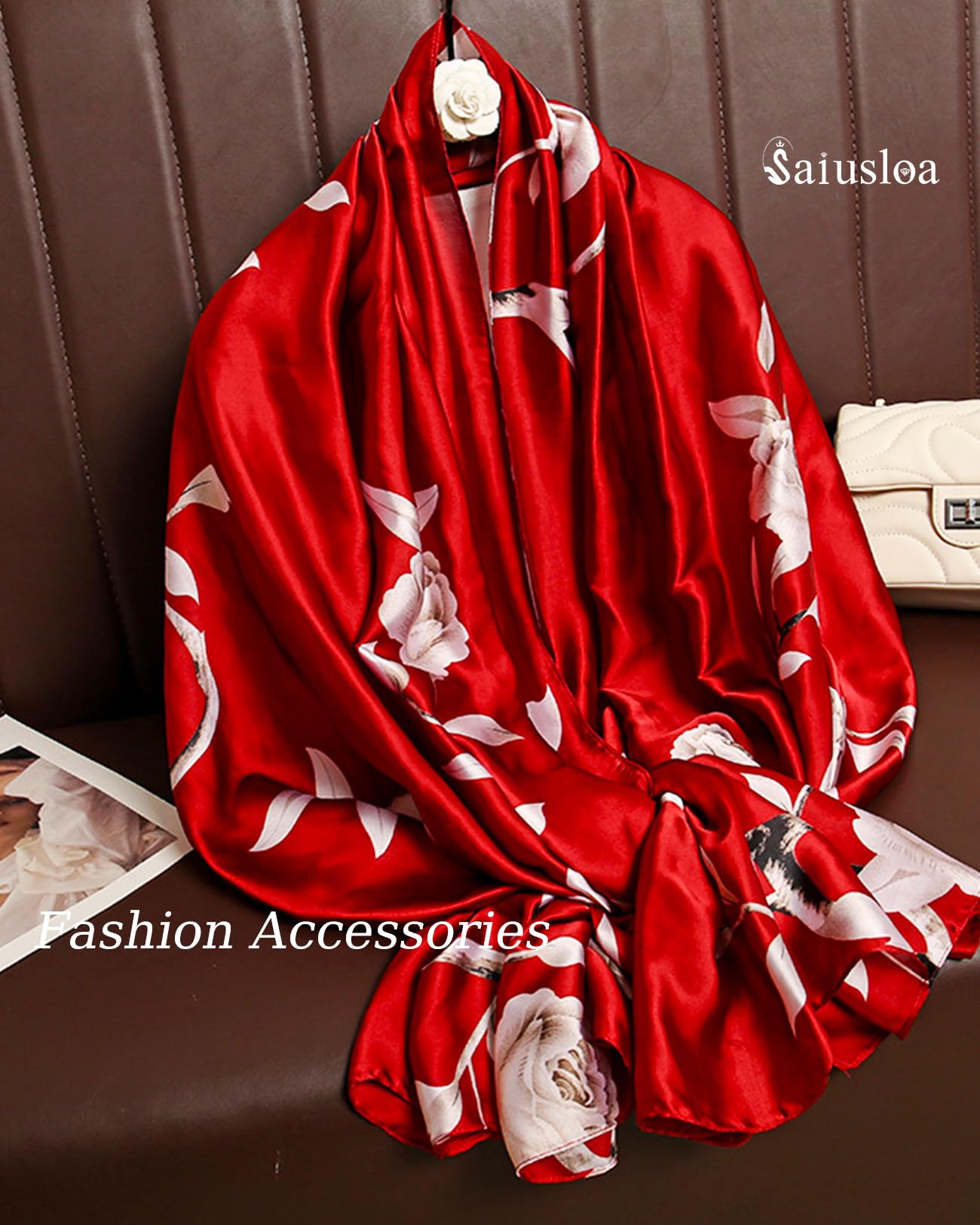 Dress Scarves Shawl Wraps Long Silky Scarf for Women Dressy Fashion Lightweight for Decorative Formal Evening Gowns-1001