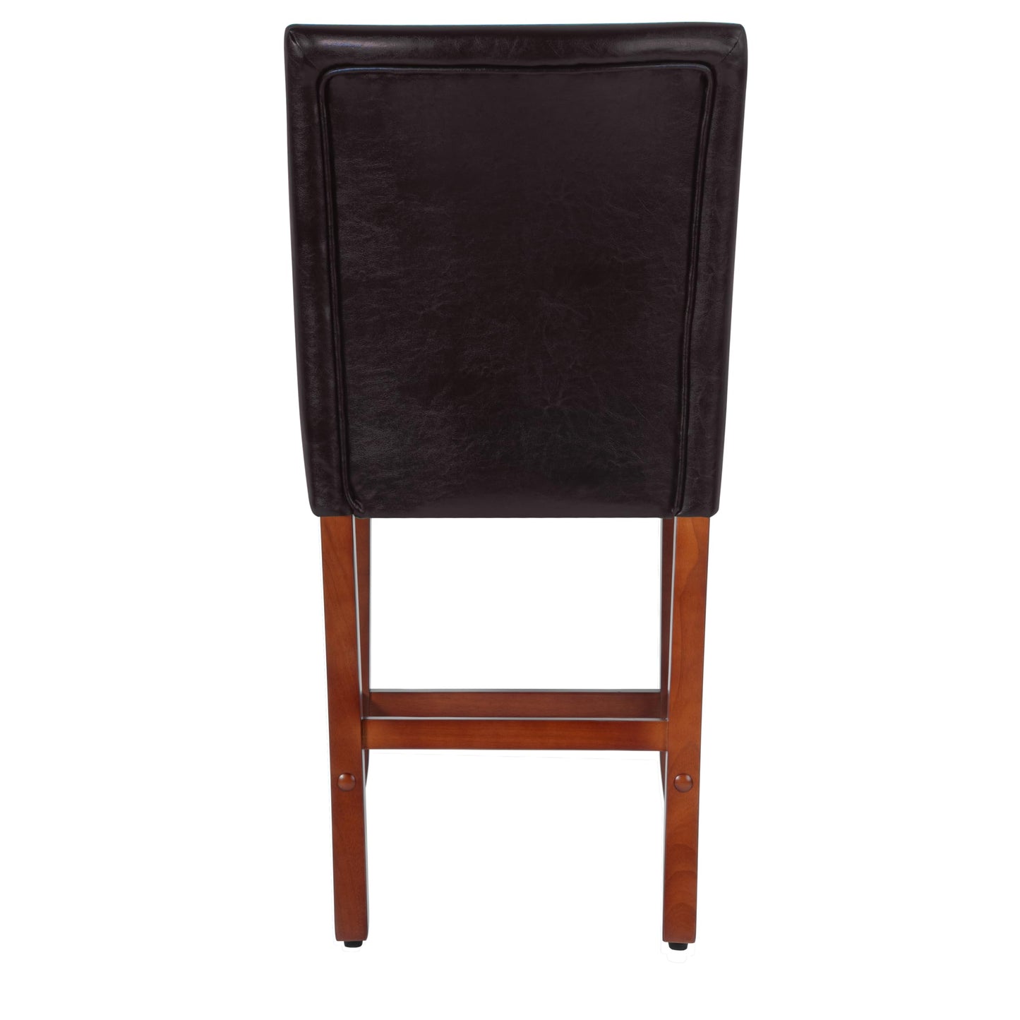 Homepop Home Decor | Classic Counter Height Bar Stools | Faux Leather 24 Inch Bar Stools | Decorative Home Furniture (Brown Faux)