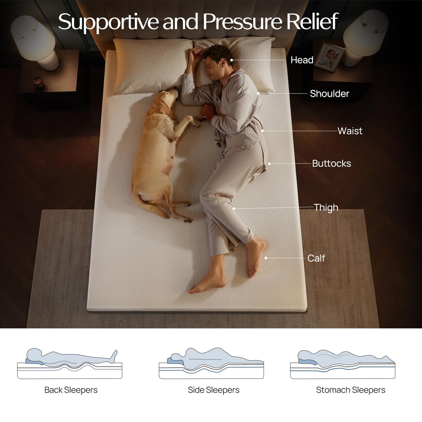 Seventable Queen Mattress, 6 Inch Cooling Gel Memory Foam Mattress in a Box, Medium Firm, Fiberglass Free, Pressure Relief & Breathable, CertiPUR-US Certified, White