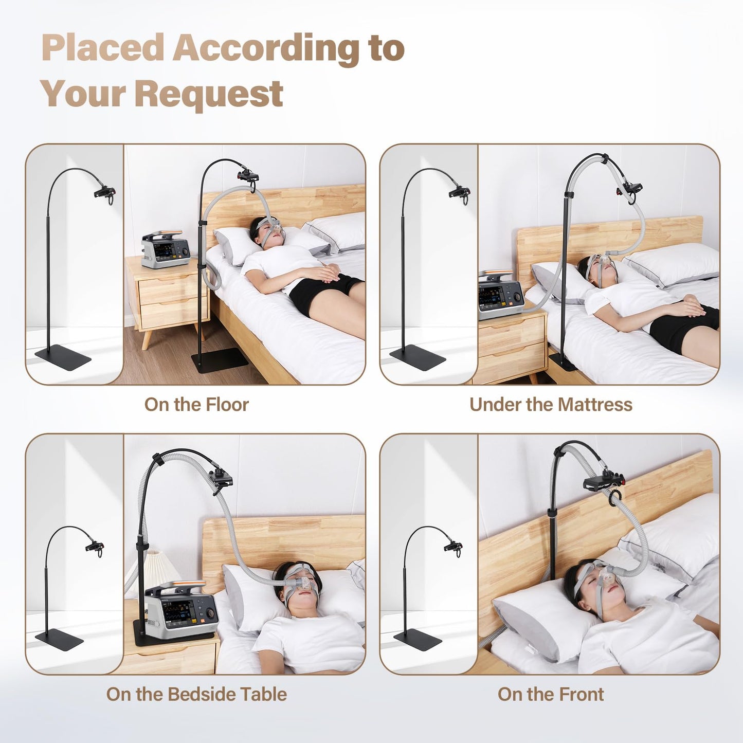 CPAP Hose Holder, CPAP Hose Lift with Adjustable Feature - CPAP Tube Organizer & CPAP Mask Hook in one, Sturdy&Convenience CPAP Accessory for CPAP Hose Support - Fit in Any Space