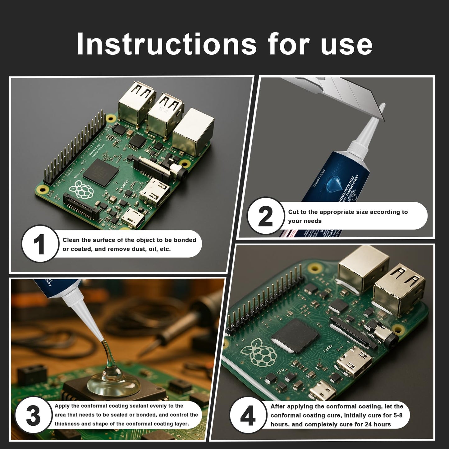 1DFAUL 100ml Conformal Coating for Electronics, Silicone Conformal Coating Insulating Sealant, Waterproof, Dust& Moisture Resistant, for Reliable Electronic Components Protection