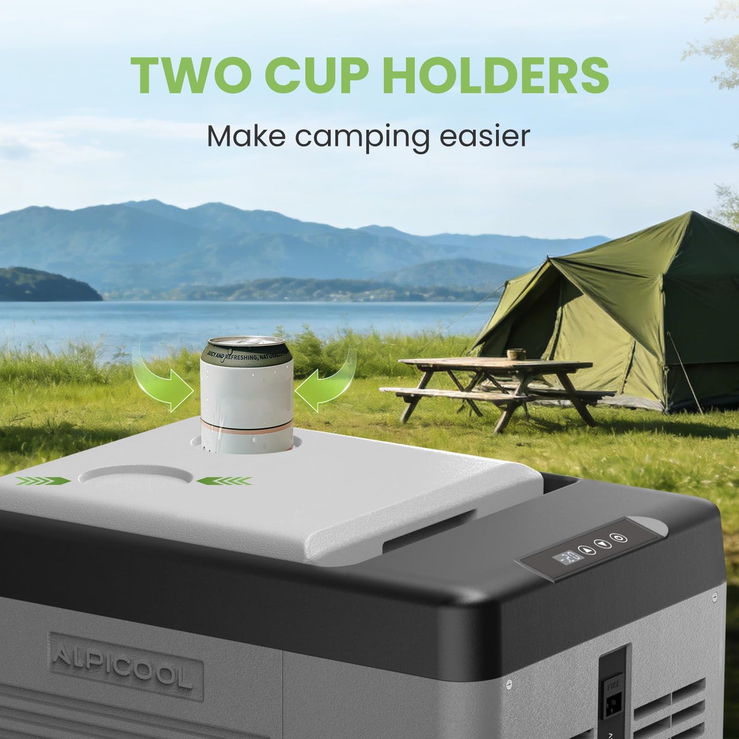 Alpicool Car Refrigerator 12 Volt Portable Car Fridge 10 Quart（9 L Electric Cooler with AC/DC，Car Refrigerator Freezer for Truck Van RV Camper SUV, Camping Boat Travel，-4~68°F