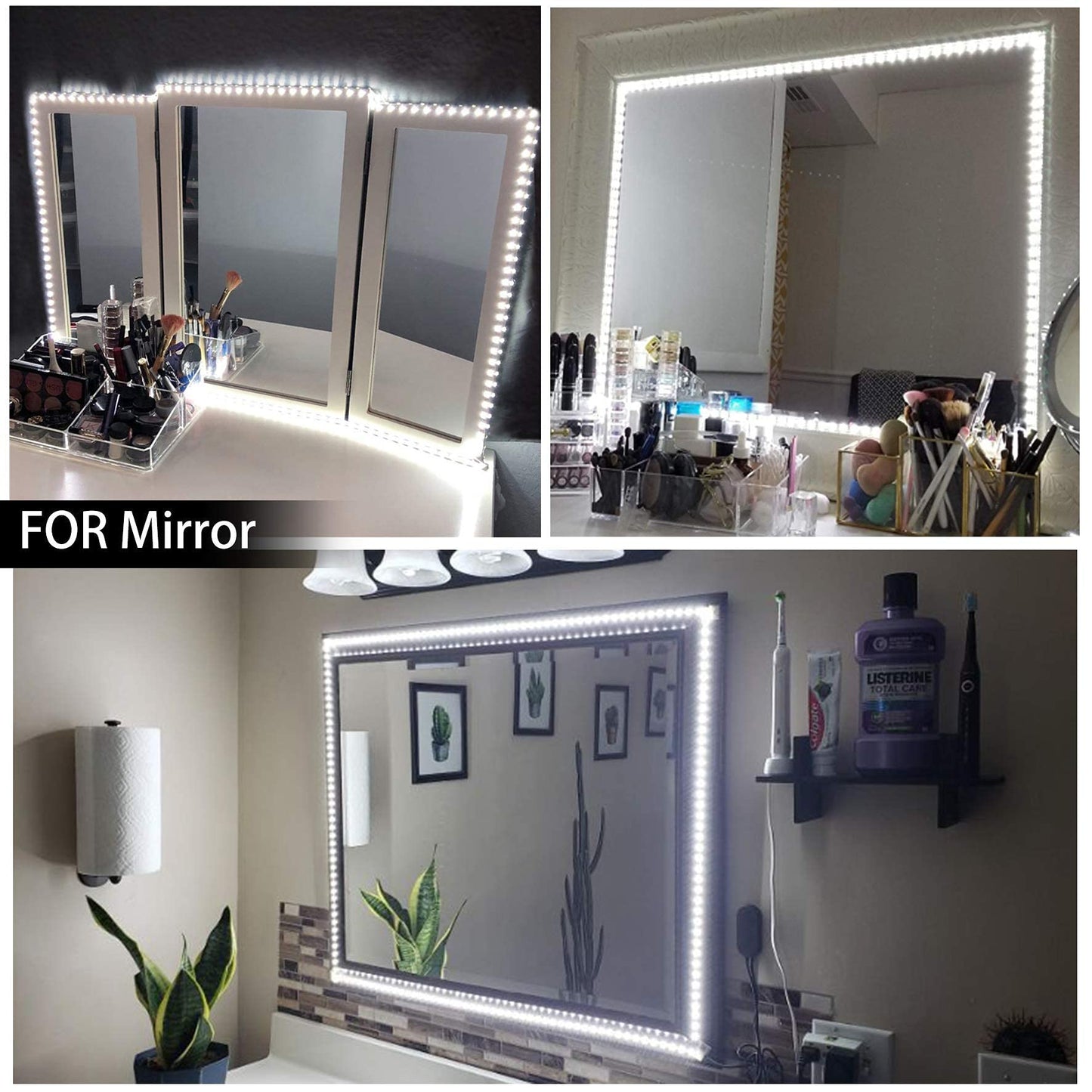 MYPLUS LED Strip Lights White, 16.4ft Daylight White 6000K LED Tape Lights with Dimmable 700 Lumen and 300 LEDs Bright Flexible Led Light Strip for Vanity Mirror,Under Cabinet,Kitchen,Bedroom