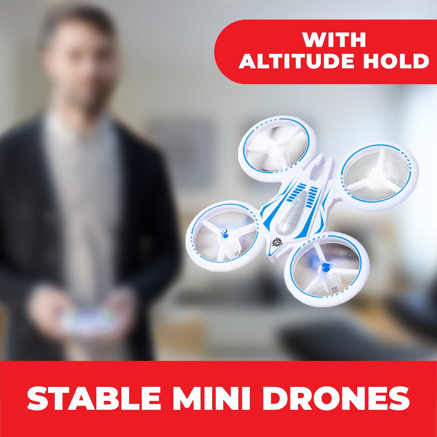 Force1 UFO 4000 Mini Drone for Kids - LED Remote Control Drone, Small RC Quadcopter for Beginners, 2.4GHz Remote Control, 360 Flips, 2 Speed UFO Flying Toy for Kids, 2 RC Toy Batteries
