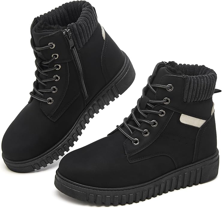 Women's Ankle Boots & Booties Waterproof Boots for Women Black Hiking Boots Women Combat Non Slip Snow Boots for Outdoor Work