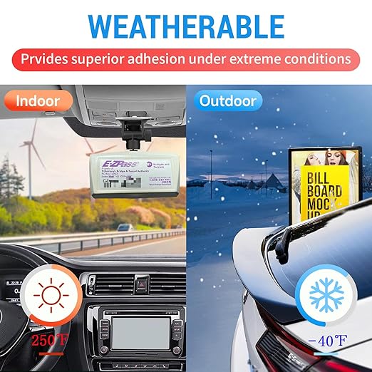 2 Rolls Heavy Duty Clear Double Sided Tape, Made of 3M VHB, Wall-Safe Removable & No Residue, 10FT x 0.6IN, for Home Decoration/Car Use/DIY/Hanging Pictures/Securing Carpets & Cables