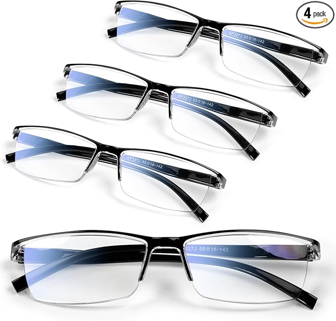 Gaoye Executive Style Reading Glasses Men - Durable Readers with Blue Light Filtering- Comfortable Fit with TR90 Frames