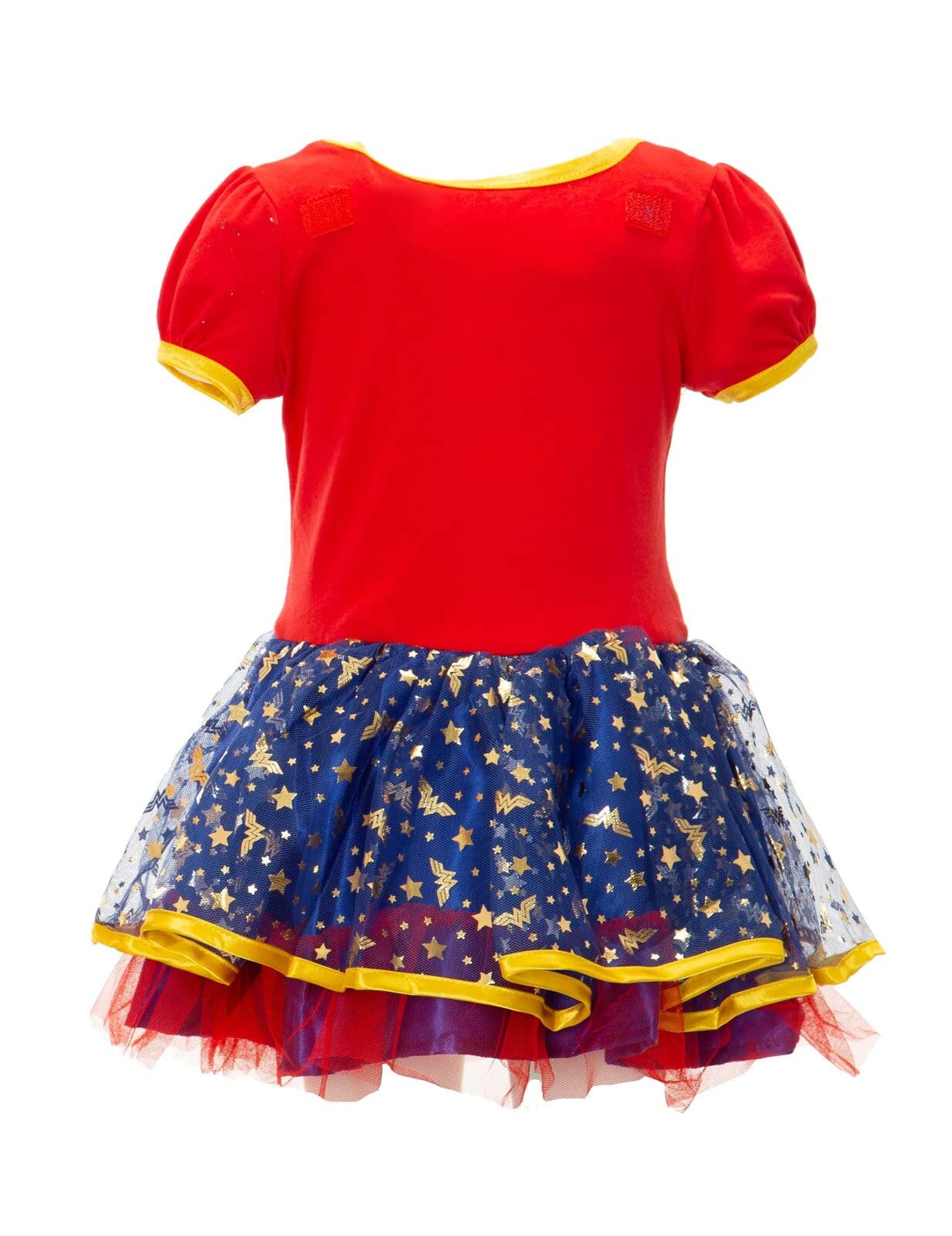 WARNER BROS Justice League Wonder Woman Toddler Girls Cosplay Tulle Costume Dress Cape and Headband 3 Piece Set 4T