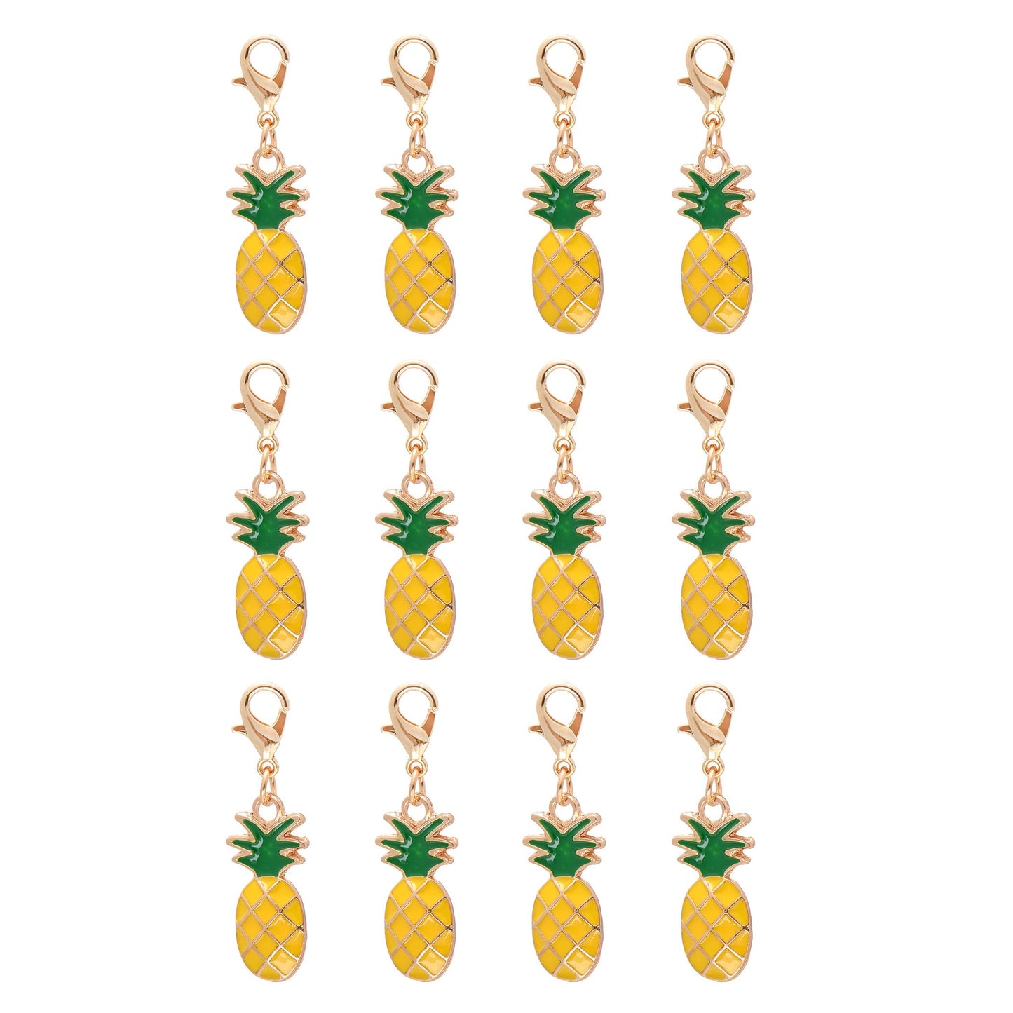 Paialco Cute Enamel Pineapple Fruit Clasp Charms for Keychain Bracelet
