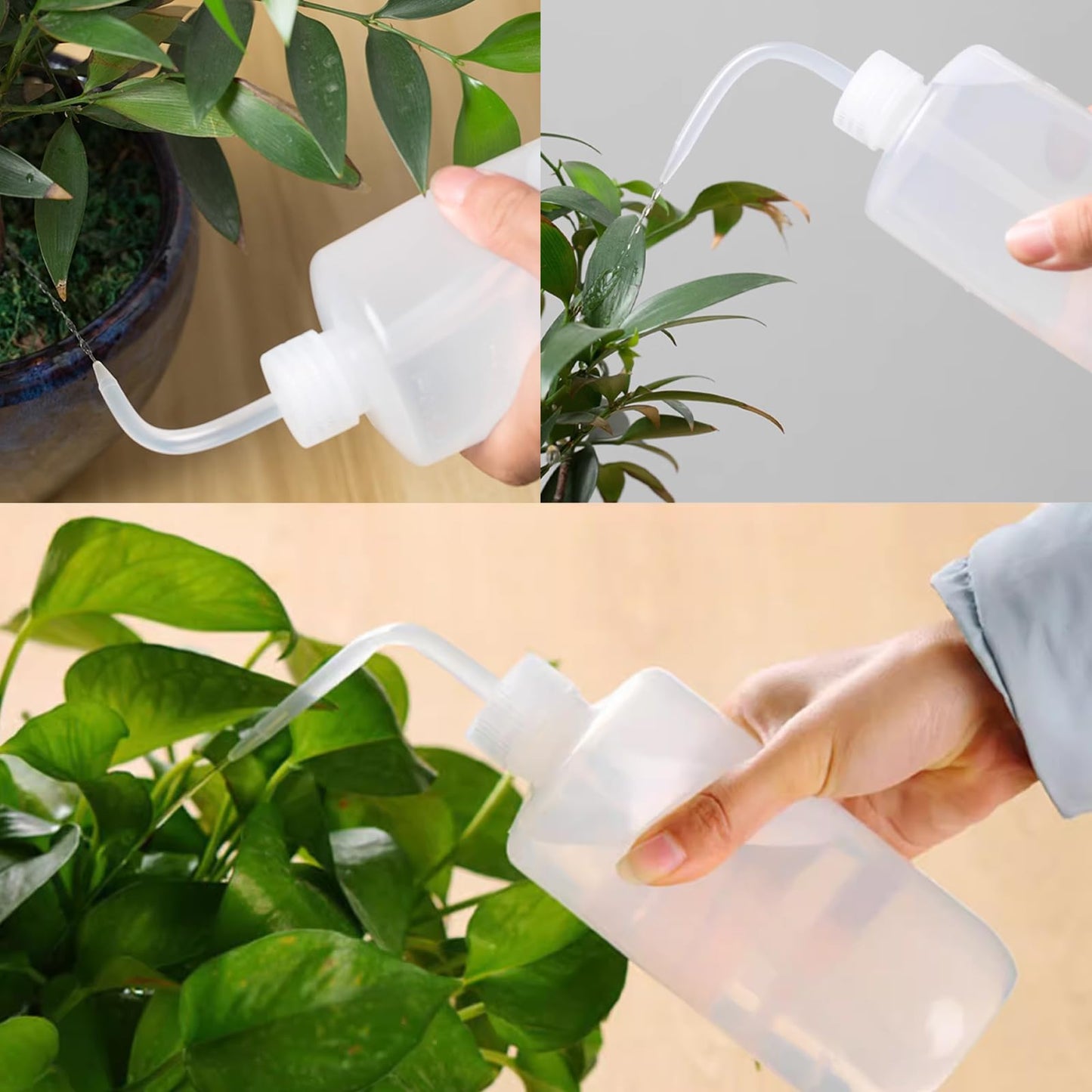 DTDNZKN 2 Pack 8oz (250ml) Wash Bottles with Narrow Mouth and Labels - Ideal for Medical Use, Succulent Care, Cleaning, and Washing