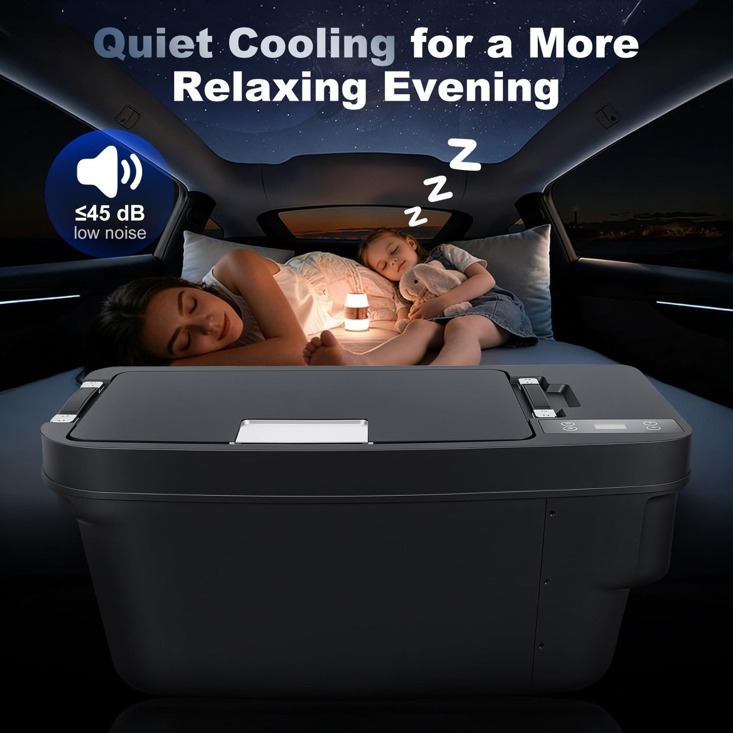 Car Refrigerator for Tesla Model Y, 35QT (33L) Portable Freezer, -7.6°F to 50°F 12V Car Fridge for Model Y Trunk with App Control, 12&24V DC Tesla cooler for Camping, Shopping, Road Trips, Home