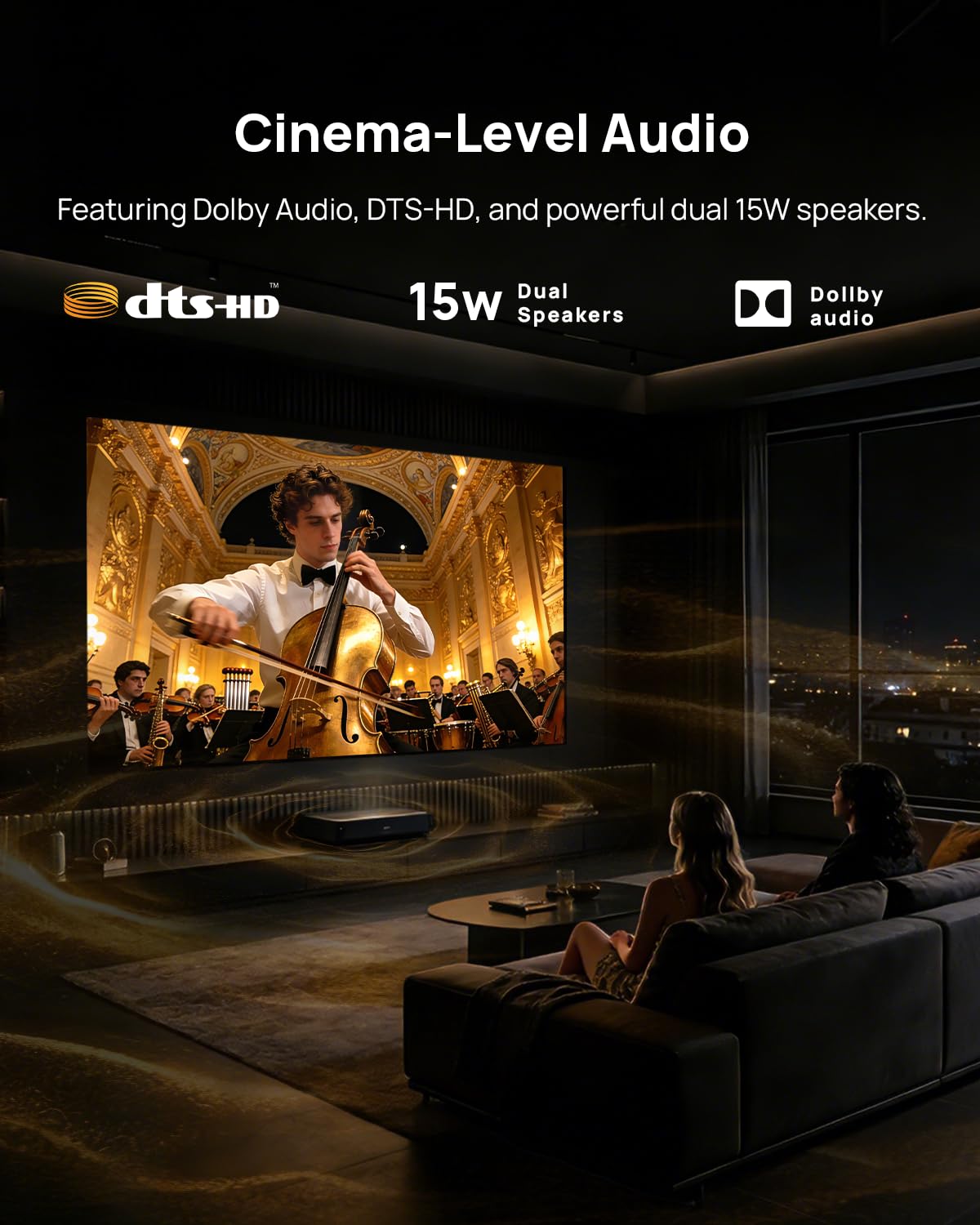 WEMAX Nova Pro 4K Ultra Short Throw Projector, 150" ALPD Laser TV with Smart Google TV, 2100 ISO Lumens, Dolby Audio, UST Projector for Movie, WiFi Bluetooth, Built in Google Assistant (Black)