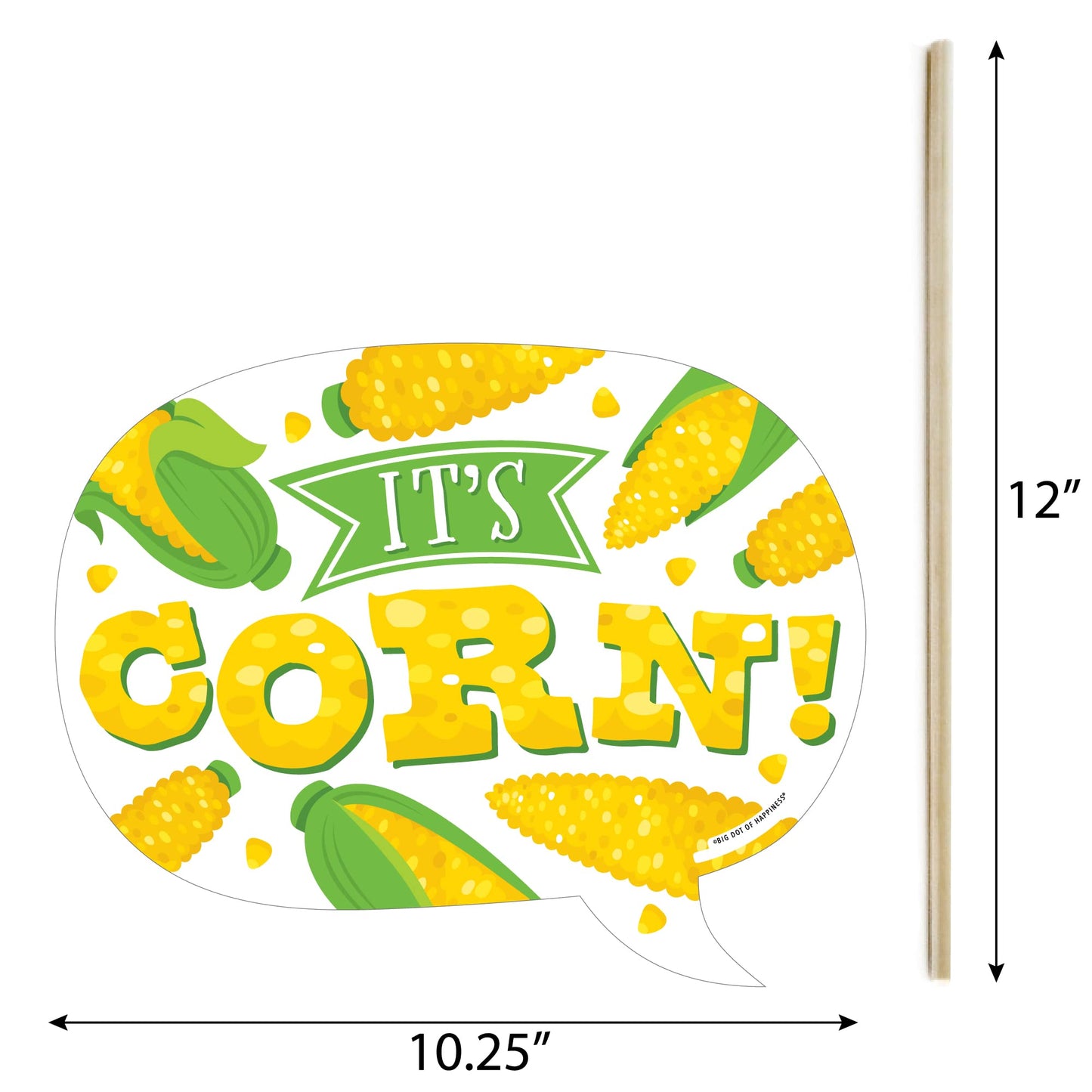 Big Dot of Happiness Funny It's Corn - Fall Harvest Party Photo Booth Props Kit - 10 Piece