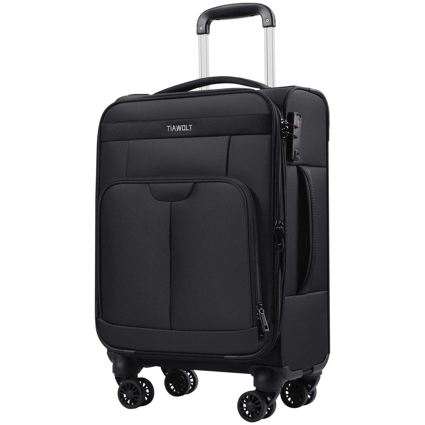 TIAWOLT Carry on Luggage with Spinner Wheels 20-Inch,Lightweight Expandable Luggage Set Carry-on Suitcase with Wheels Women Men-Black