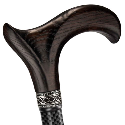 Asterom Carbon Fiber Cane - Lightweight, Ergonomic, Adjustable - Walking Canes for Men & Women, Carbon Walking Cane, Cool Walking Sticks for Seniors (Derby)