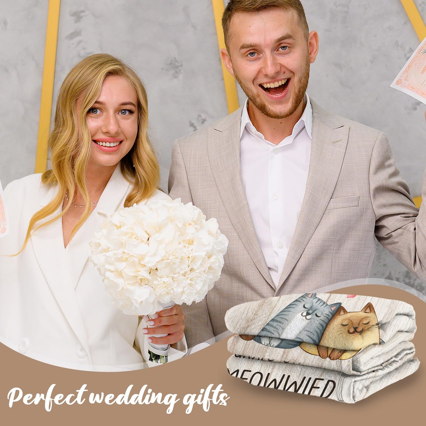 Ueedklaayy Wedding Gifts for Couples, 2025 Bridal Shower Gift, Funny Wedding Gifts for Newlyweds, Couples Personalized Engagement Presents for Bride to Be Married Favors Blanket