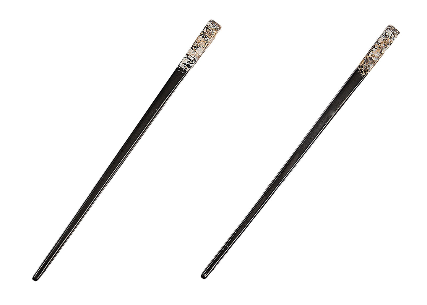 Caravan French Chop Stick In A Diamond Top Shape Hand Painted Pair, Gold C