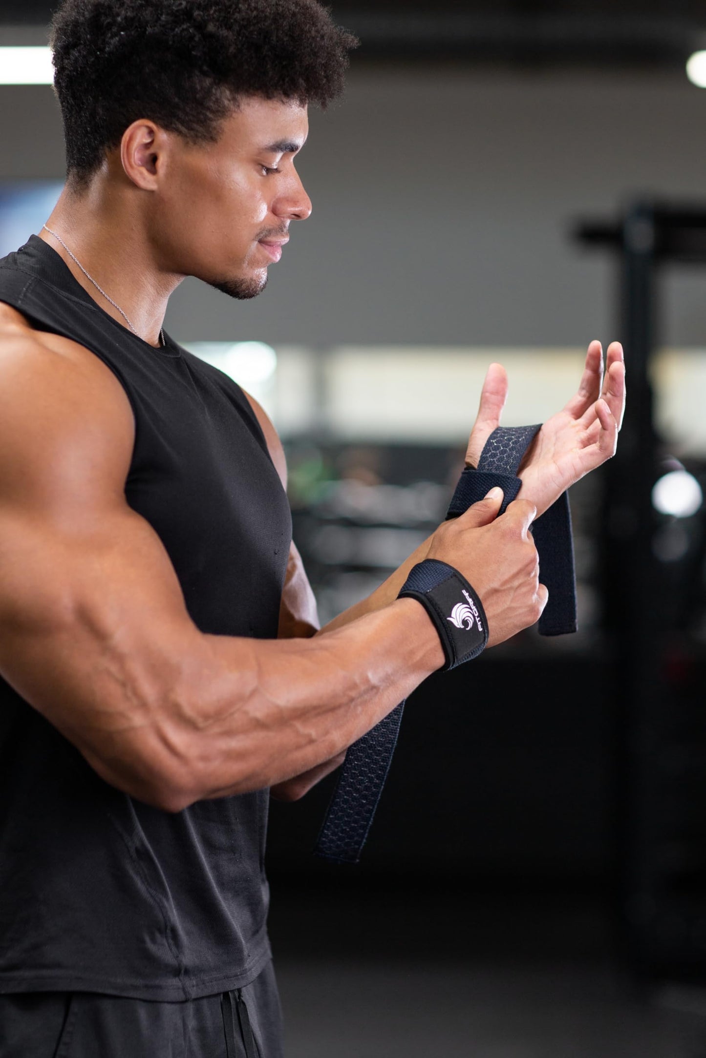 Fitgriff® Lifting Wrist Straps for Weightlifting, Gym, Deadlift, Workout (Made of Premium Cotton & Padded) - Men & Women (Standard, Navy Blue (Silicone-Grip))