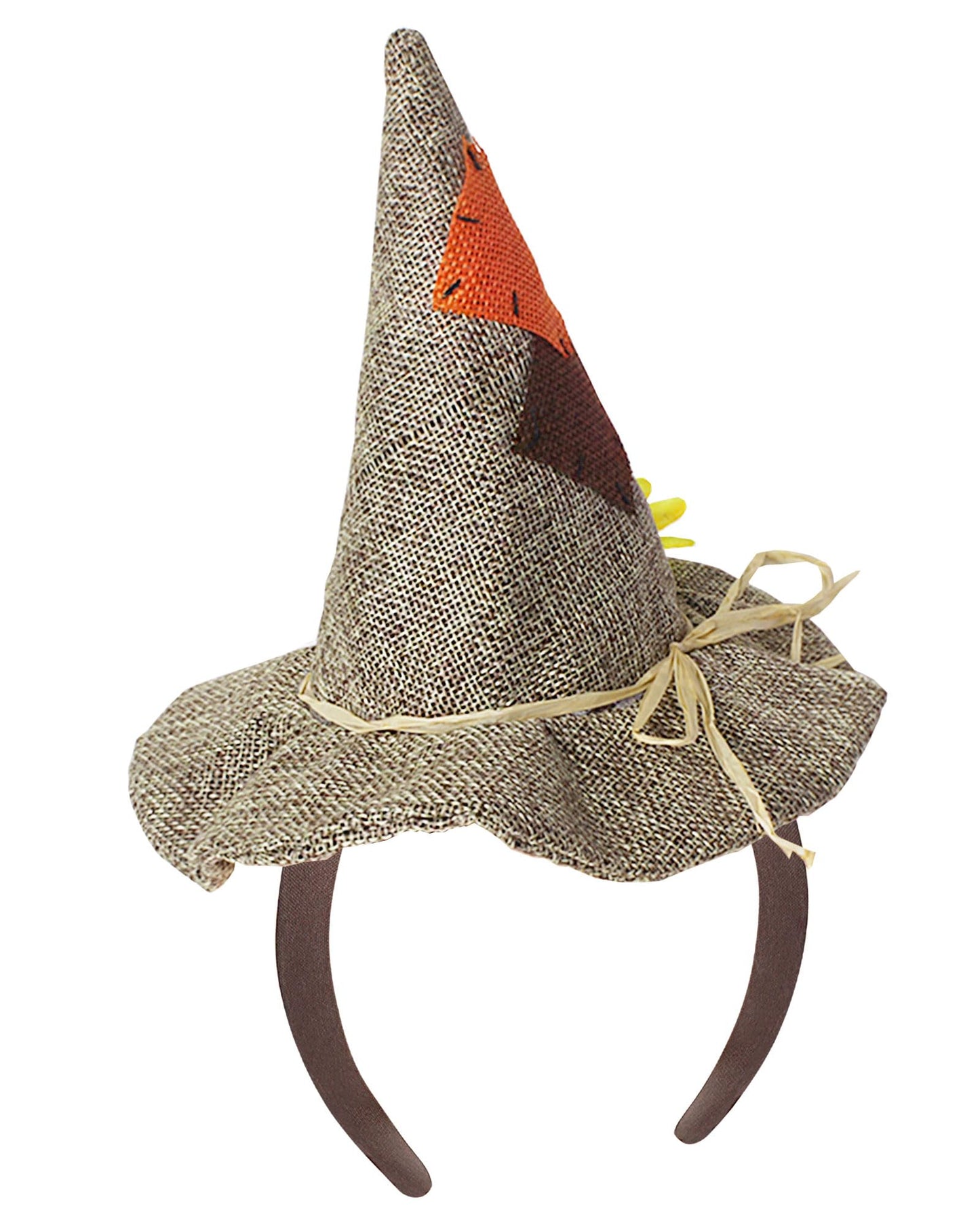 HEYFIZZ Scarecrow Hat Headband for Adults Kids,Small Scarecrow Costume Accessories for Women Halloween Cosplay,One Size