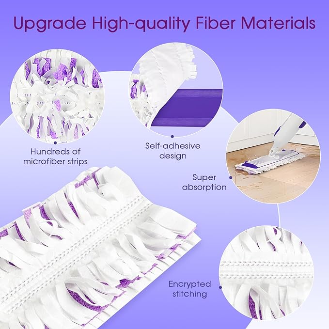 15 Pack Disposable Mop Pads Compatible with Swiffer PowerMop, Replacement for Swiffer Power Mop Refills,Super Absorbent & Scrubbing Power, Dry&Wet Use for Wooden Floors Tiles & Hard Surfaces Cleaning