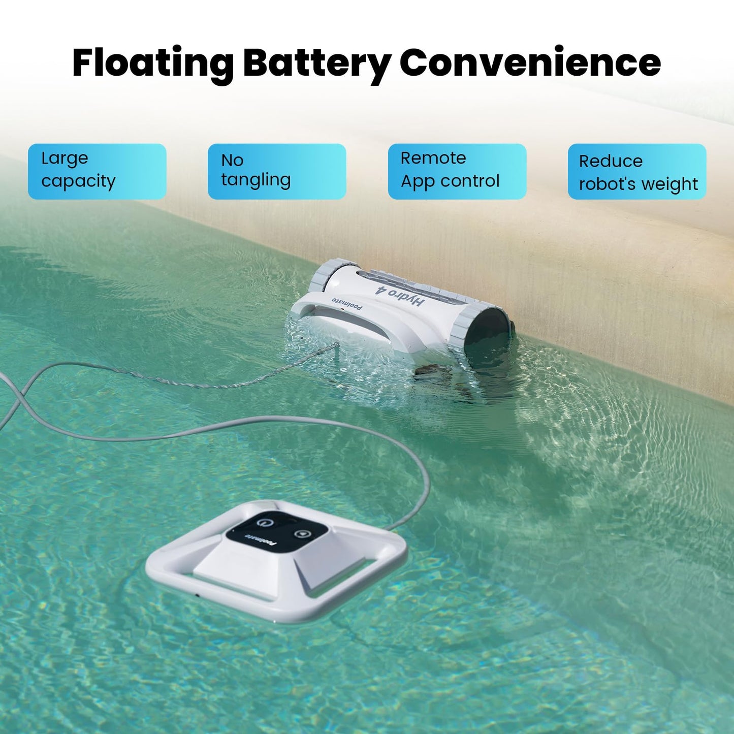 Chasing Hydro 4 Cordless Pool Vacuum for Inground Pools | 210-Min Battery Pool Robot for Floor, Wall & Waterline Cleaning | Smart App Control | 5070 GPH Suction Perfect for Pool Opening Season