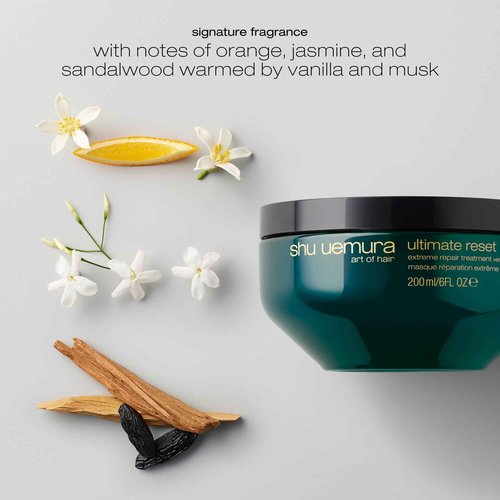 shu uemura art of hair ultimate reset extreme repair mask - formulated with japanese rice extract to reduce split ends and breakage, deeply conditions and nourishes very damaged hair, 6 fl oz