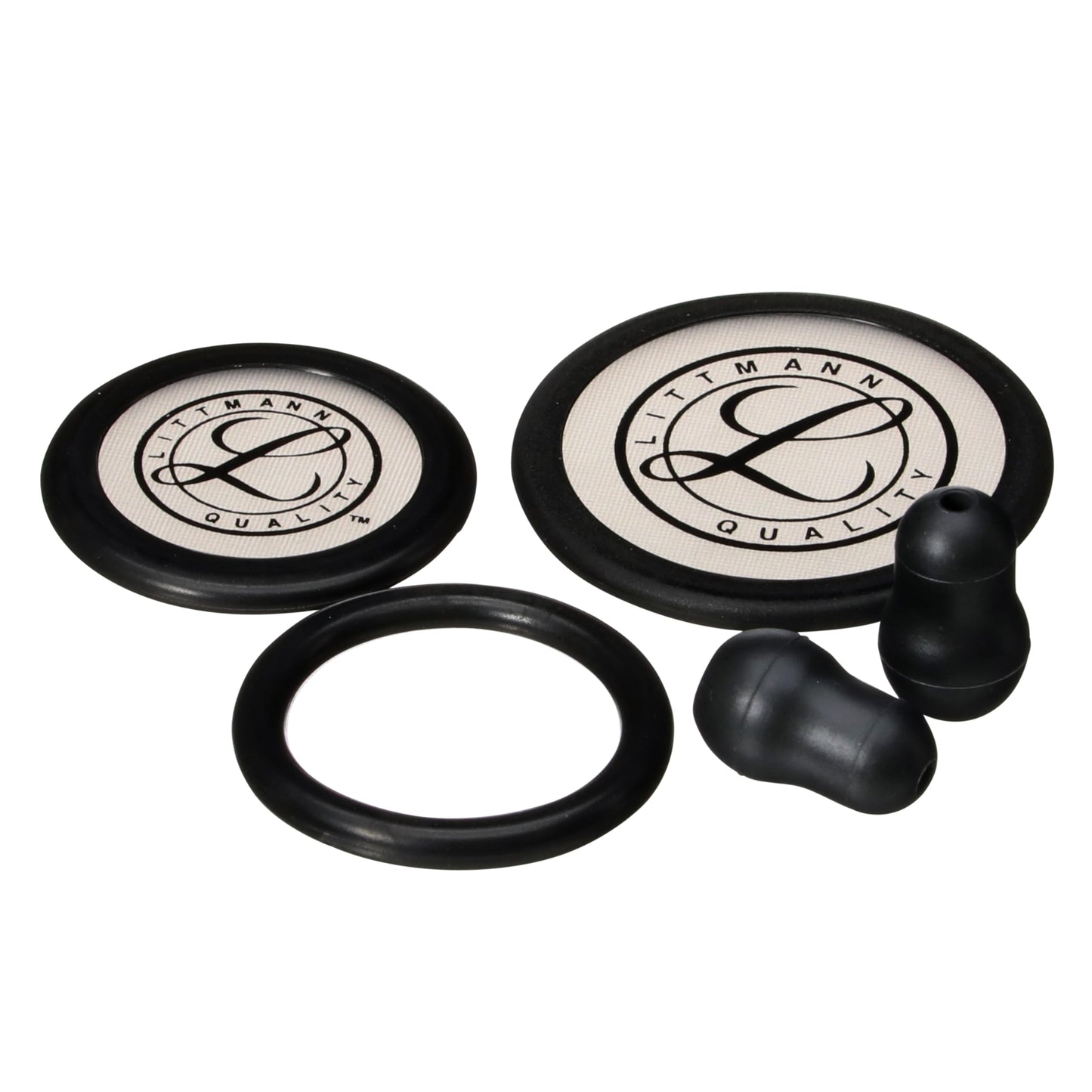 3M Littmann Stethoscope Spare Parts Kit – Black, Compatible with Classic III™, Cardiology IV™, CORE Digital, Includes Eartips, Adult & Pediatric Diaphragms, Non-Chill Bell Sleeve, 40016
