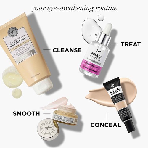 IT Cosmetics Confidence in an Eye Cream - Anti Aging Peptide Eye Cream for Dark Circles & Wrinkles, Lightweight 48HR Hydration, 2% Super Peptide Concentrate, Smooth & Brighten Undereye - 1 fl oz