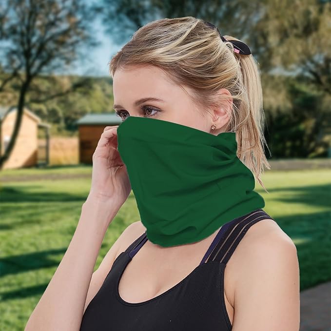 Solid Color Cooling Neck Gaiter Face Mask Lightweight Sun Protection Bandana Multifunctional Headwear Cycling Hiking Sports
