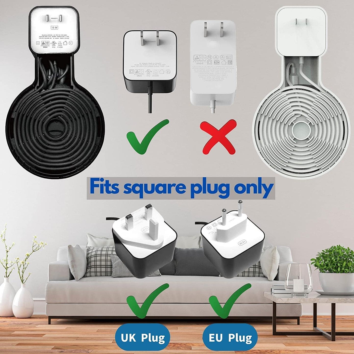Sintron Wall Mount Holder For D?T 3 & Uk Google Mini, Smart Home Outlet Wall Mount Stand Hanger For Dot 3Rd Generation Speaker H