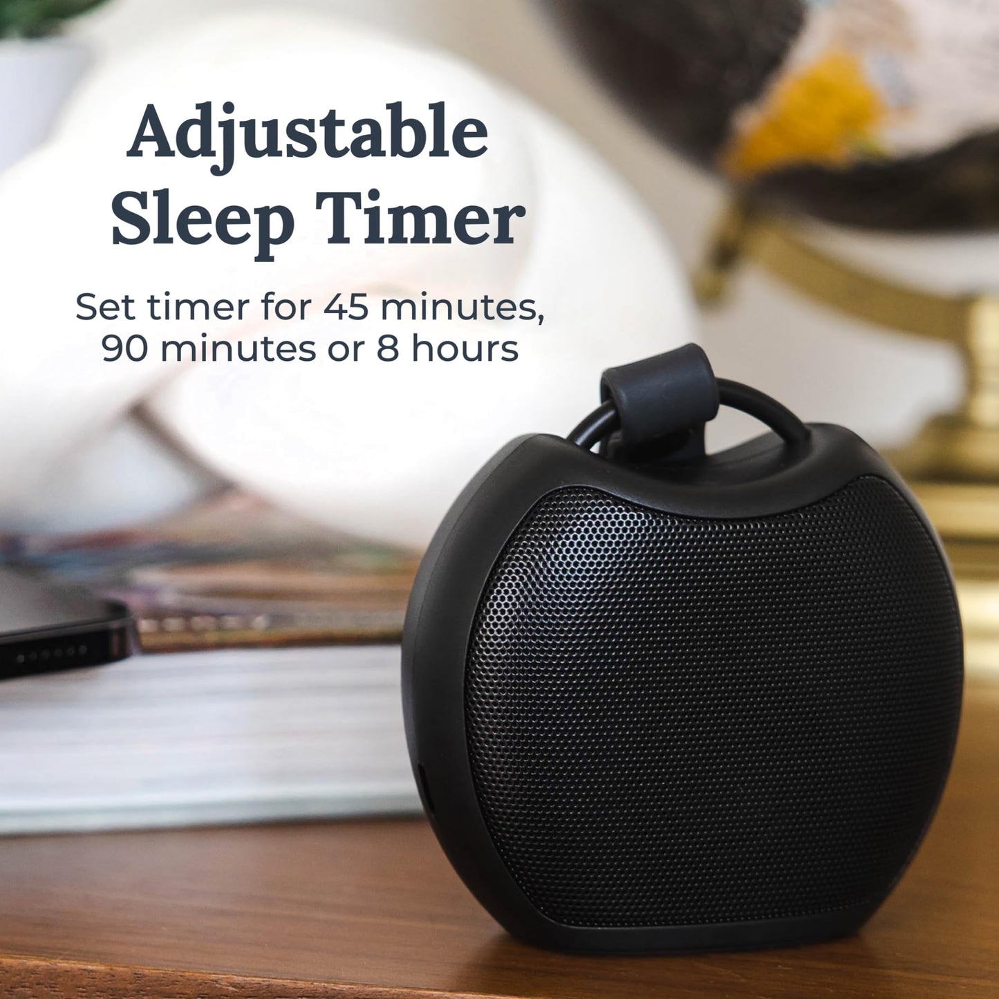Yogasleep Rohm+ Travel White Noise Sound Machine (Black), Bluetooth Wireless Speaker & Charging, 20 Soothing Natural Sounds, Noise Canceling for Sleep Aid, Office Privacy & Meditation, Compact Size