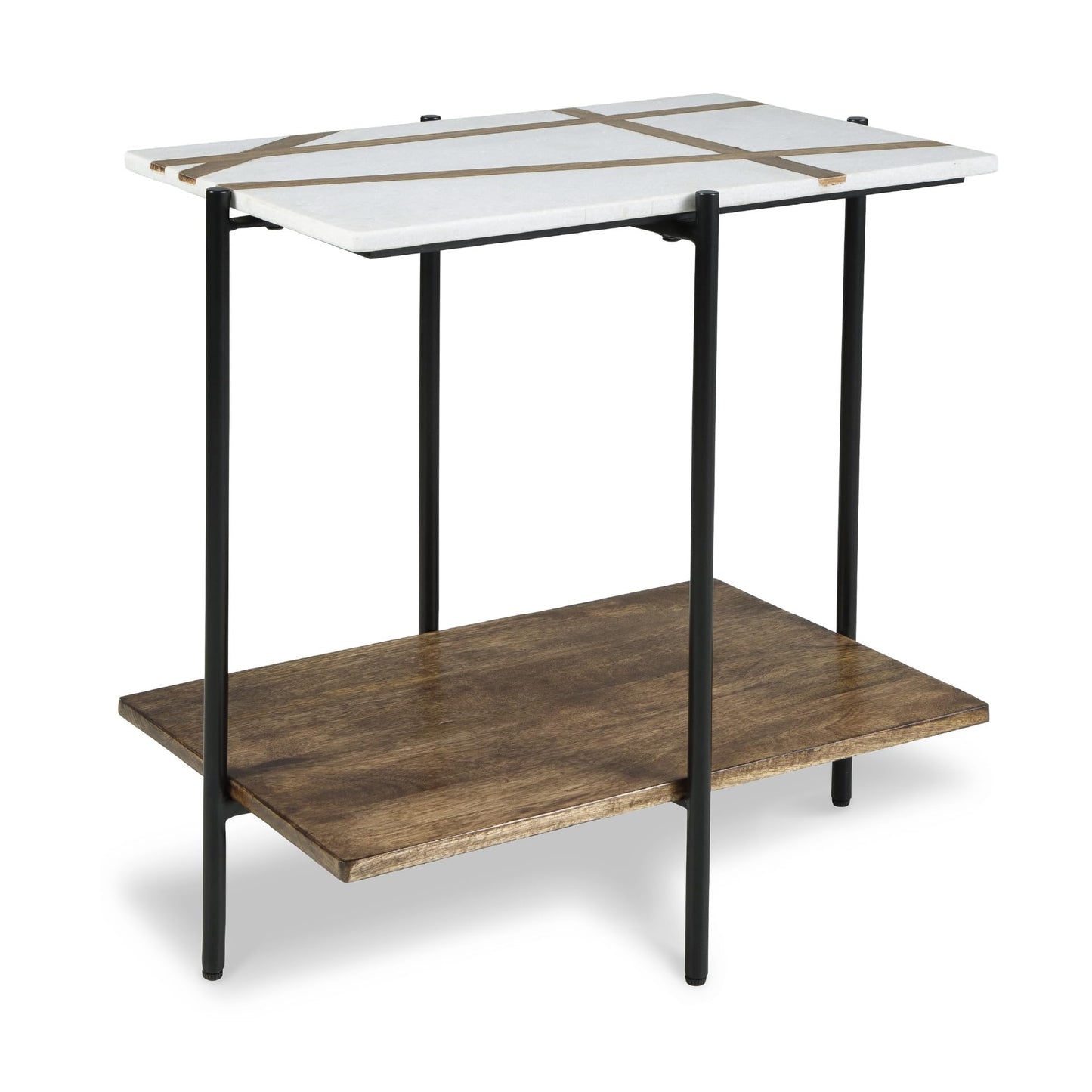 Signature Design by Ashley Braxmore Accent Table, White & Light Brown