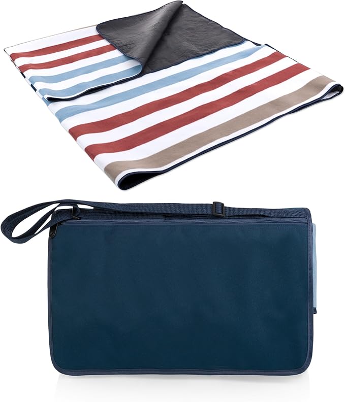 Picnic TIME Blanket Tote XL Outdoor Picnic Blanket, 70"x80" Foldable Beach Mat with Soft Fleece Top, Water-Resistant Backi...