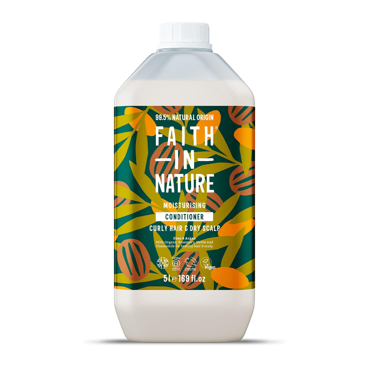 FAITH IN NATURE Natural Conditioner - Vegan & Cruelty Free, No SLS or Parabens - 169 fl oz Refill Pack, Shea & Argan