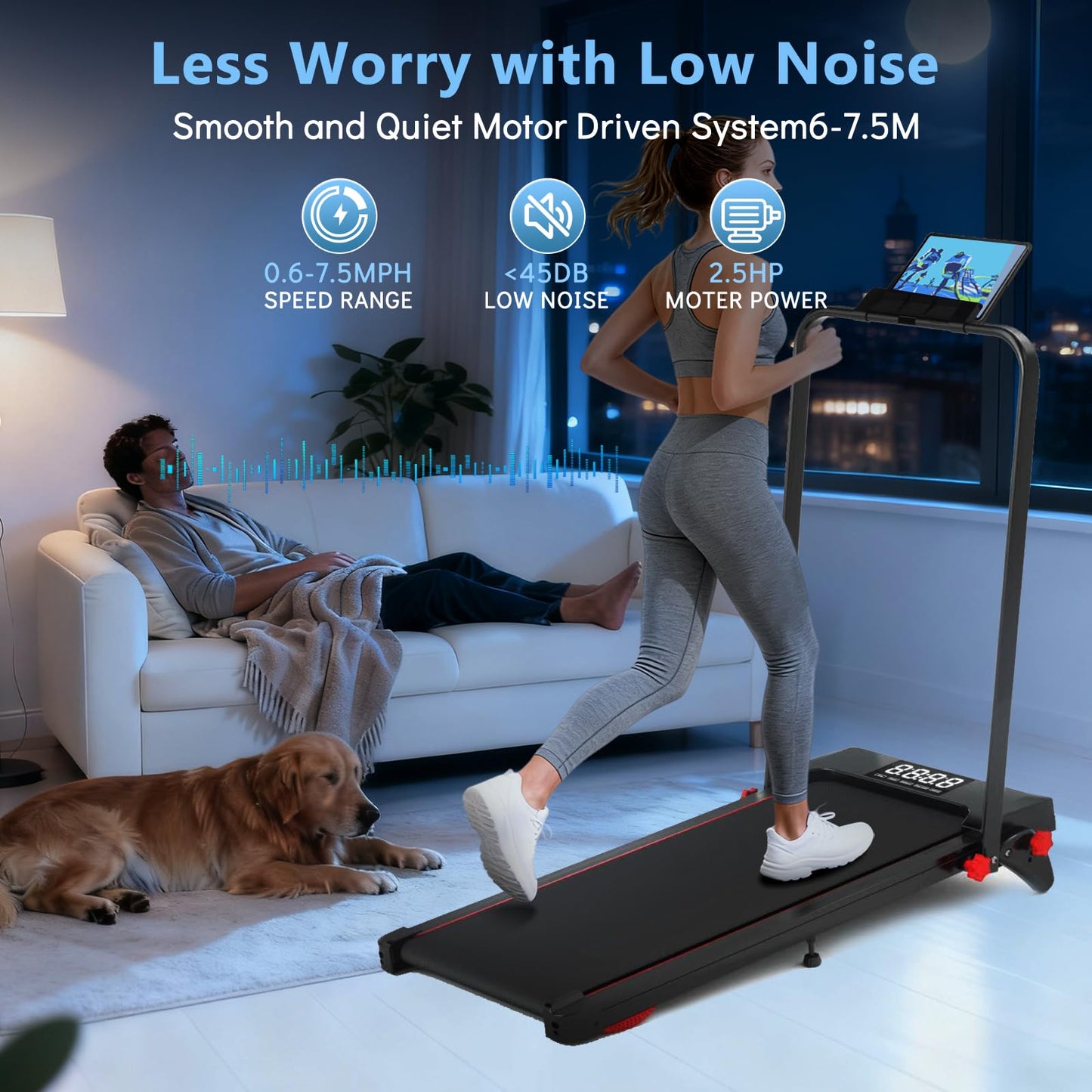Ecogou Walking Pad with Handle Bar and Incline, 3 in 1 Under Desk Treadmill with Hiking Mode, 2.5HP Low Noise Walking Treadmill Pad with Remote Control,Portable Treadmills for Home Office, Led Display