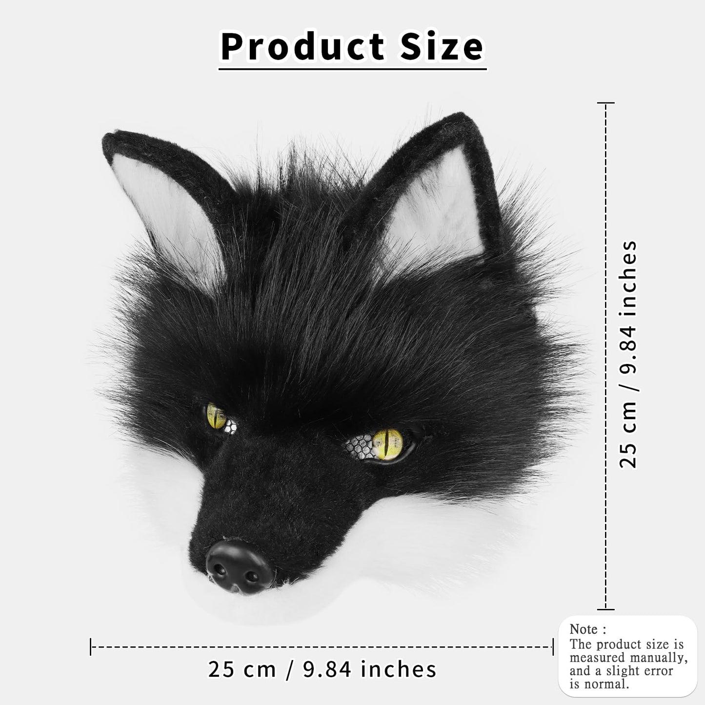 HAOAN Plush Faux Fur Therian Dog Wolf Mask Paw Gloves Fox Tail Set Halloween Cosplay Costume Accessories