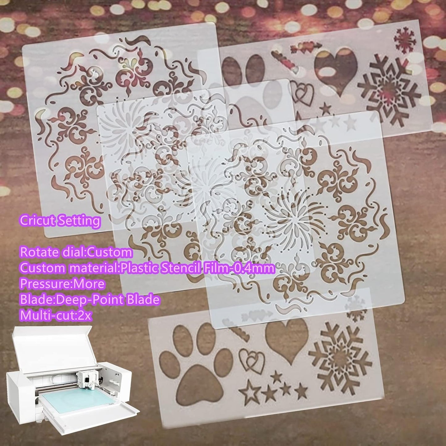 BANLTRE Mylar Craft Stencil Sheet, 12×24" Blank Template Acetate for Cutting Designs,Paper Tube Packaging (7.5 mil,8 Sheets)