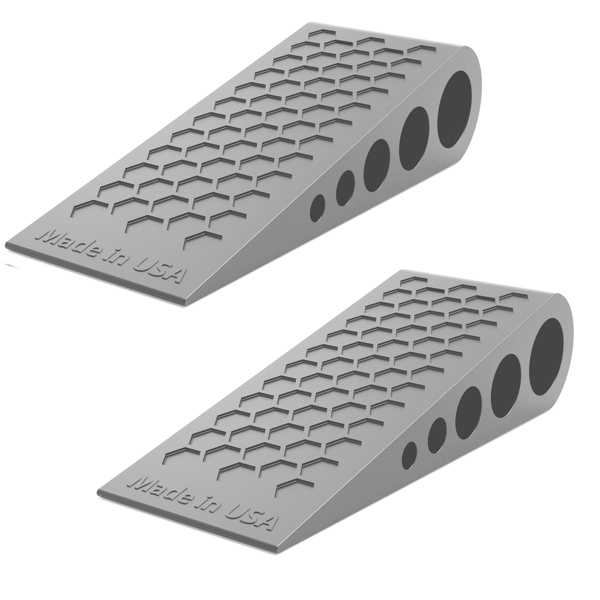 Door Stoppers for Bottom of Door Premium Floor Rubber Door Stop Wedge Made in USA Heavy Duty Honeycomb Design for Carpet, Tile, Ideal for Home, School, Commercial, Gray 2-Pack