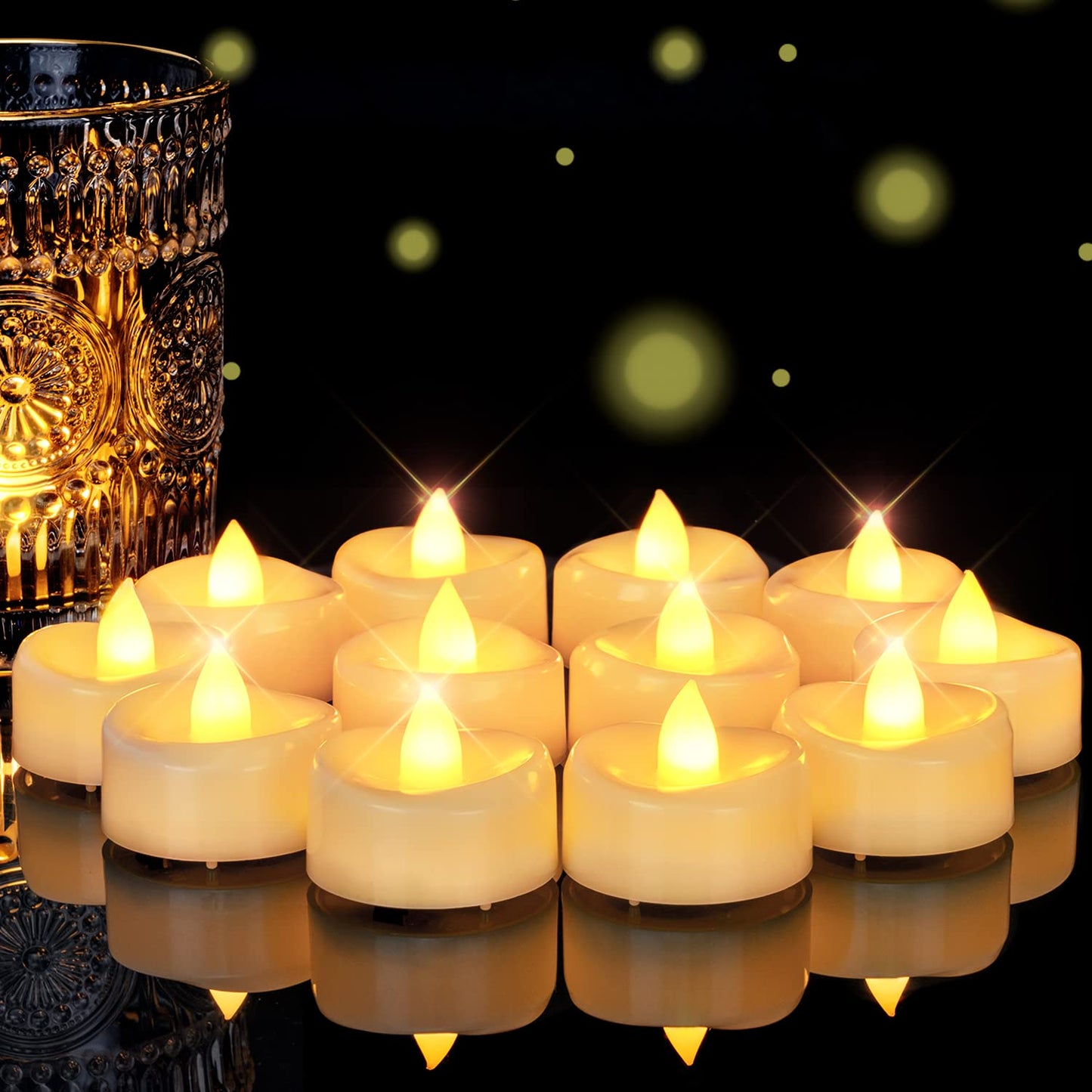 5plots Flameless Candles, 150Pcs Tea Lights Candles Battery Operated, Flameless Tealight Candles, Electric Tea Lights Votive Candles - Ivory - 1.5" x 1.25"- No Flicker