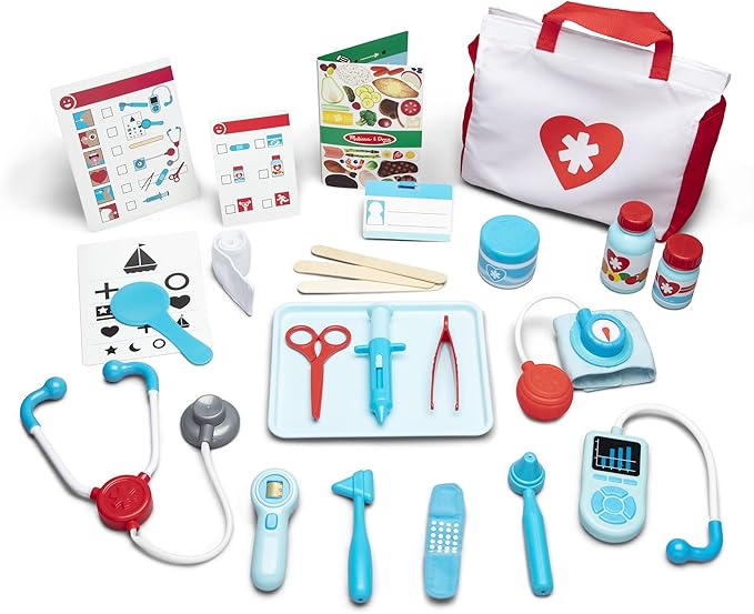 Melissa & Doug Get Well Doctor Kit, 25-Piece Toddler Doctor Play Set, Realistic Pretend Play Toys & Accessories, Preschool...