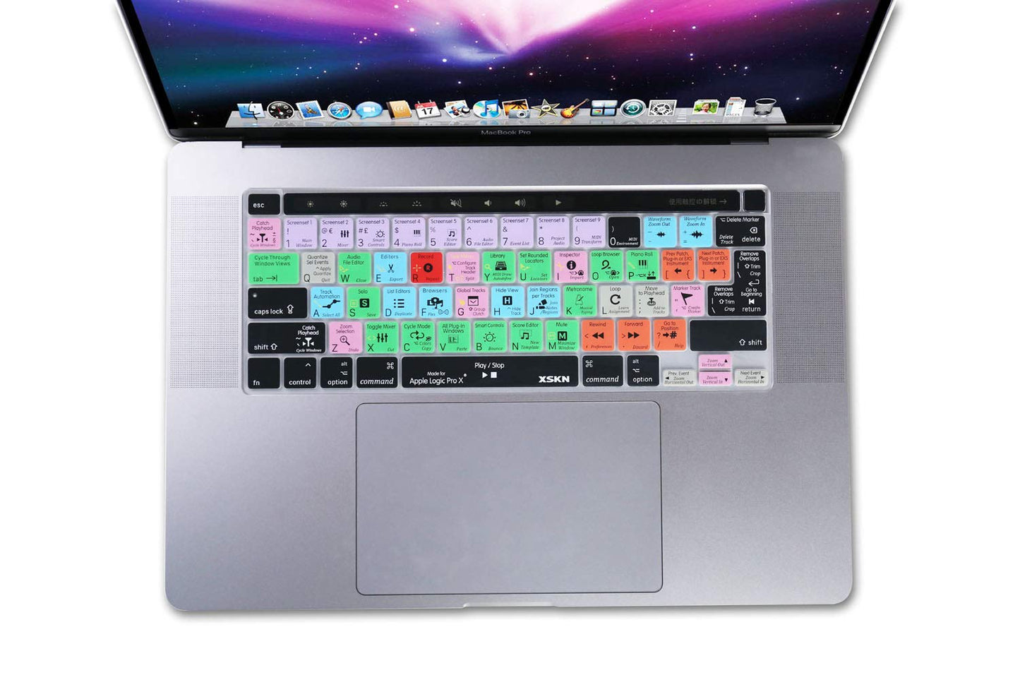 Xskn Logic Pro English Silicone Shortcuts Keyboard Cover Skin For Touch Bar Models 2019 Macbook Pro 16 Inch A2141 2020 Macbook P