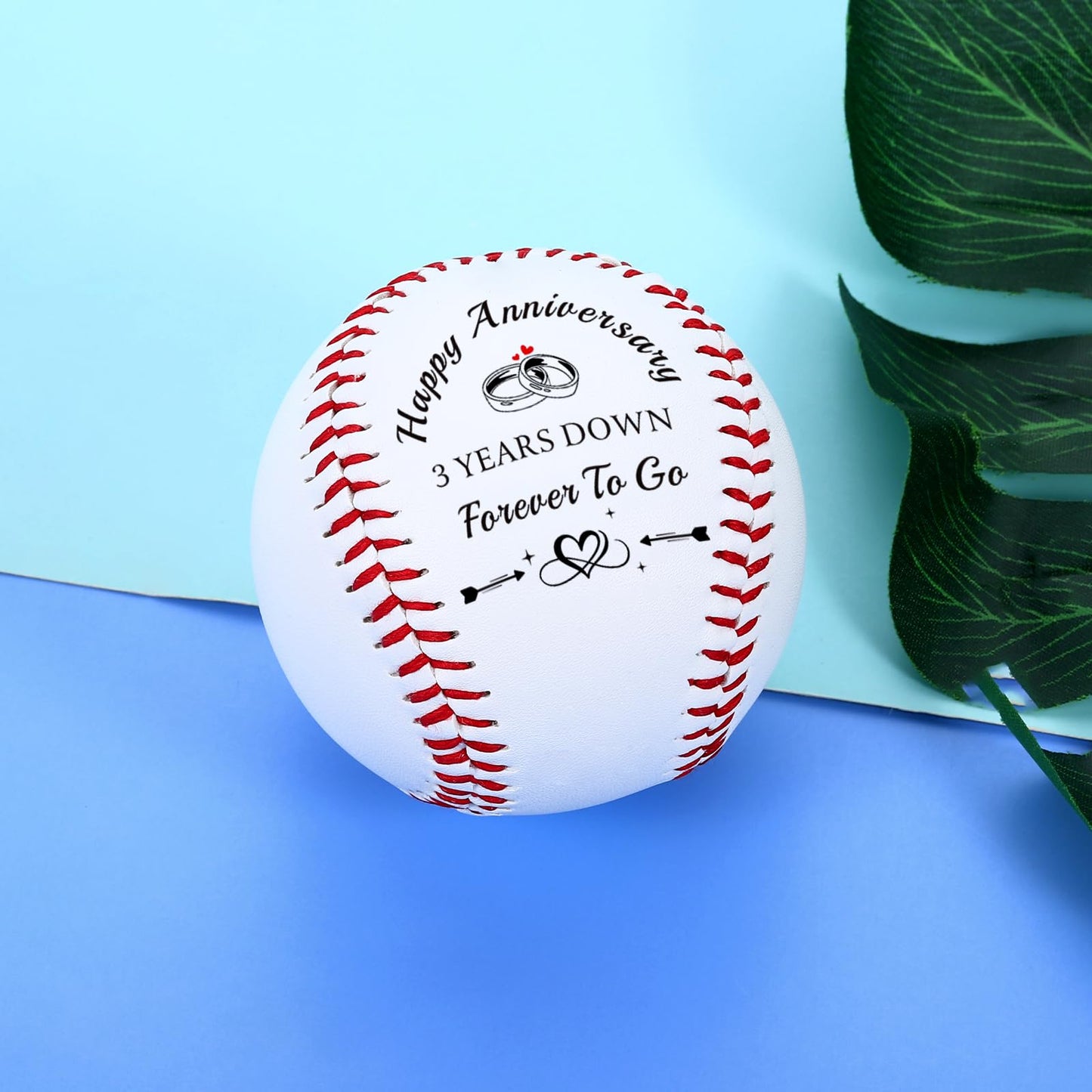 3 Year Anniversary Baseball Gifts for Him Her, 3rd Anniversary Wedding Gifts for Husband Wife, Leather Third Anniv. Birthday Gift for Couple, Leather Baseballs Gift for Men Boyfriend Baseball Lovers