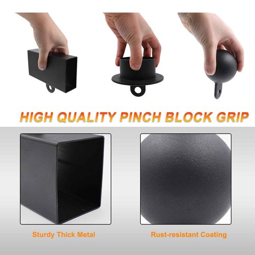J Bryant Iron Pinch Grip Set with Loading Pin and Chain, Pinch Block Grip for Rock Climbing Forearm Finger Strength Training, Home Gym Hand Pinching Power Strengthener Equipment