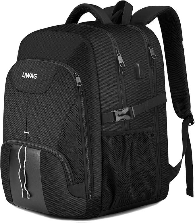 Extra Large Backpack for Men 50L,Water Resistant 17.3 inch Travel Laptop Backpack with USB Charging Port,TSA Friendly Big ...