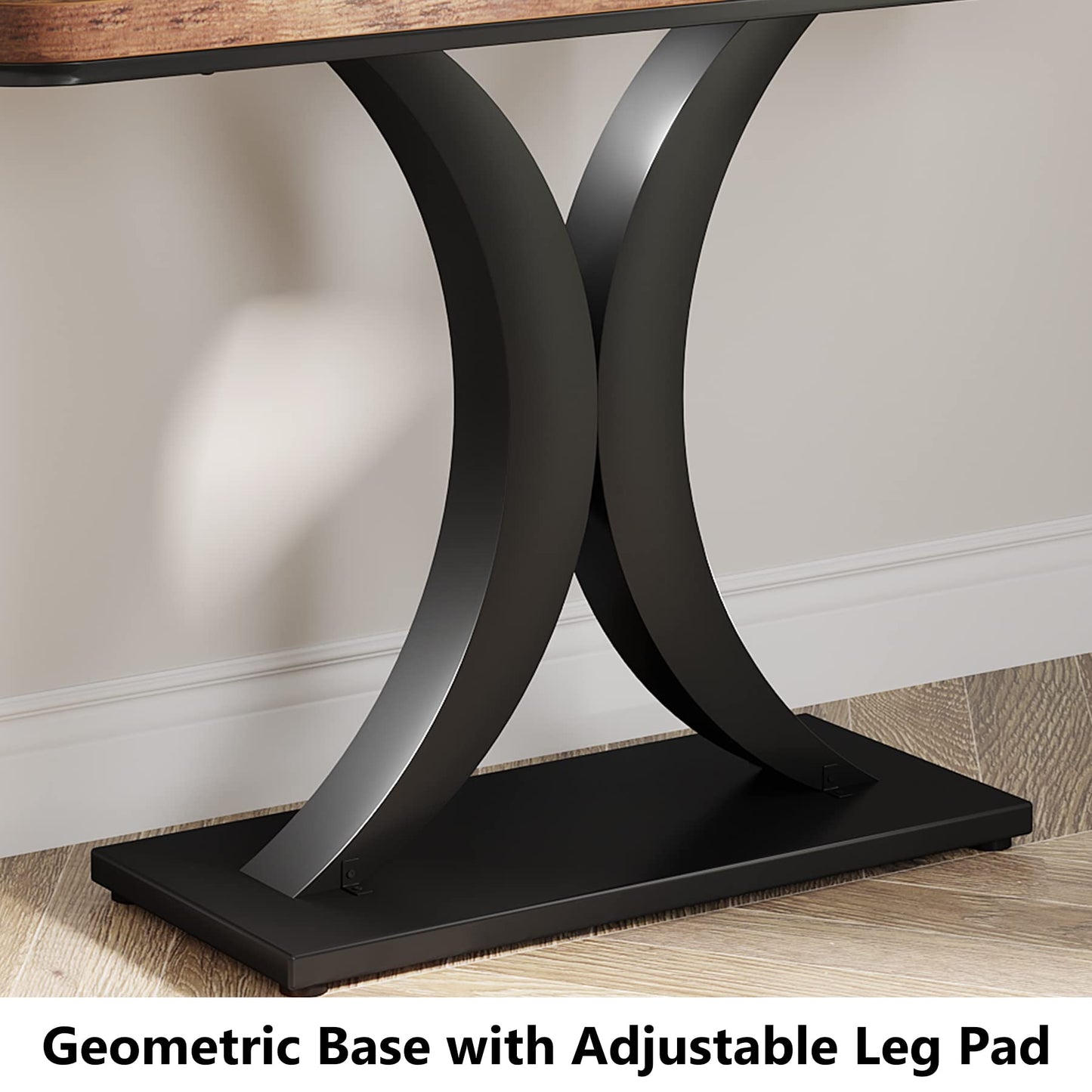 LITTLE TREE Industrial Entryway Console Table, Compact Foyer Hallway Accent Table for Small Space
