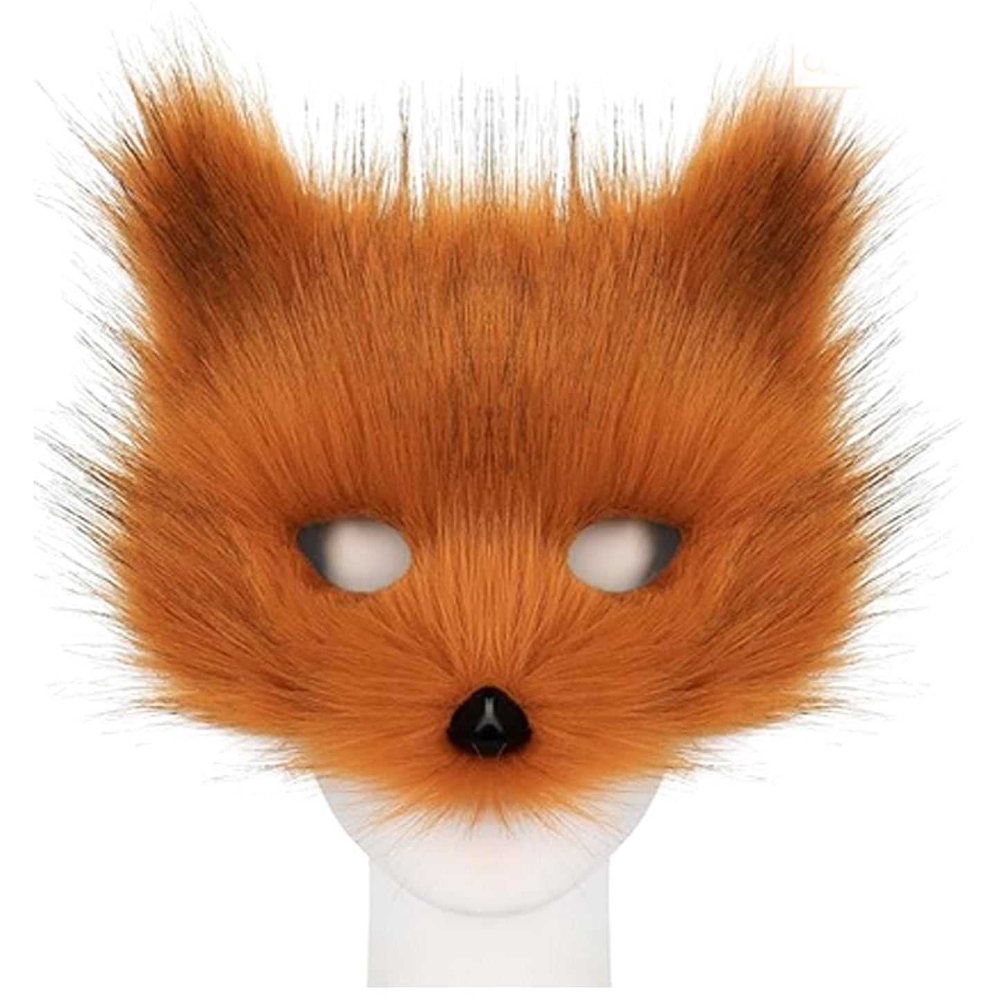 Valpeak Therian Mask and Tail Set for Girls Halloween Cat Mask Tail Cosplay Fox Mask Wolf Tail Over 1 Years Old (Golden)