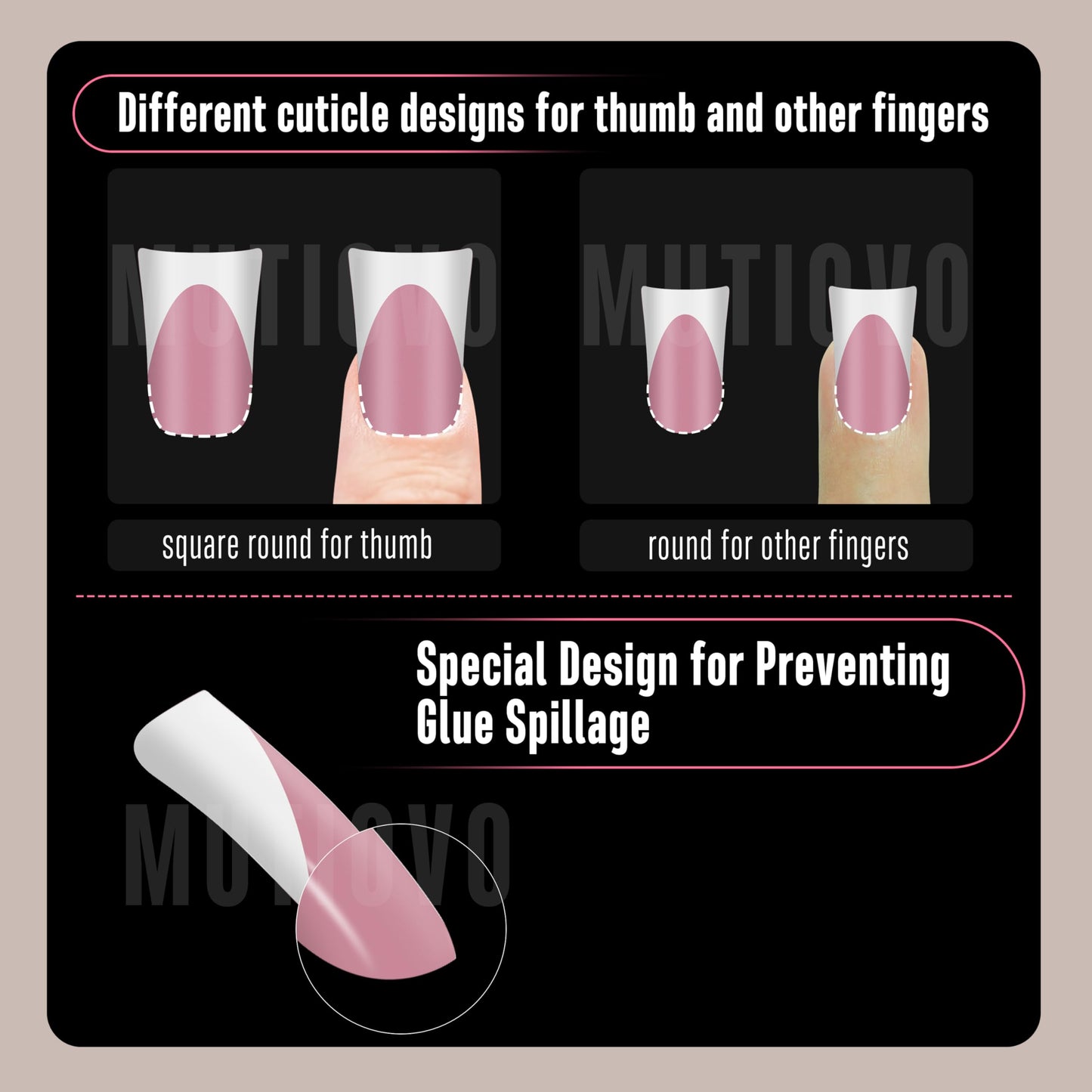 MUTIOVO White French Tip Short Duck Nail Tips Press on, BERRY PINK Extra Thick Pre-designed Soft Gel Nail Extension, Need Builde