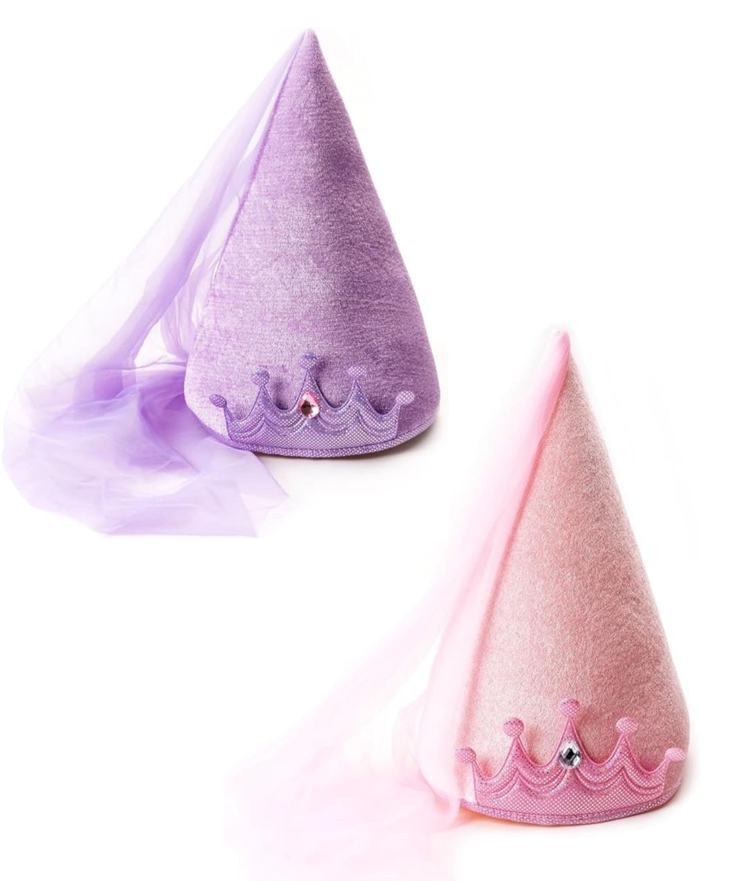 Little Adventures Pink and Lilac Princess Cone Hats for Girls Bundle Set