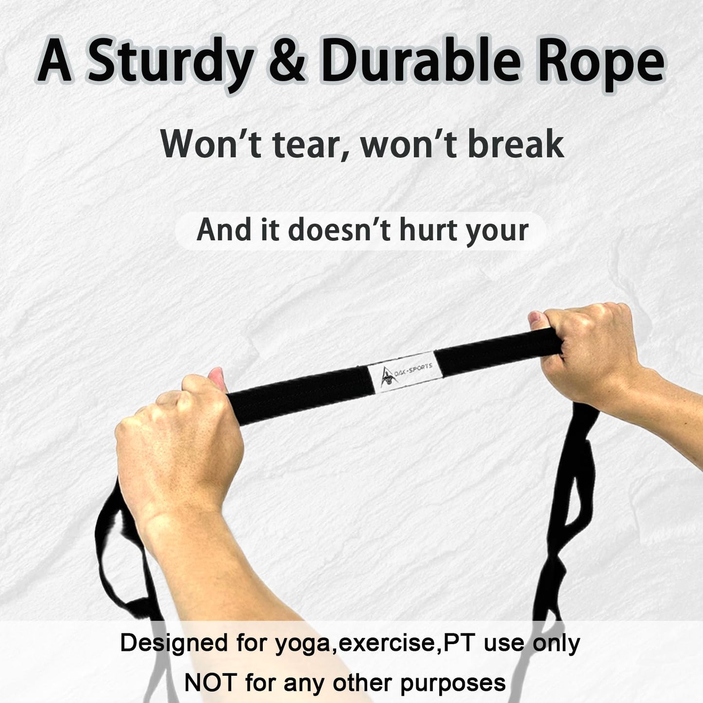 Stretching Strap Yoga Strap with Loops, Stretch Straps for Physical Therapy, Non-Elastic Exercise Strap for Pilates, Dance and Gymnastics with Workout Guide (Black+Black)