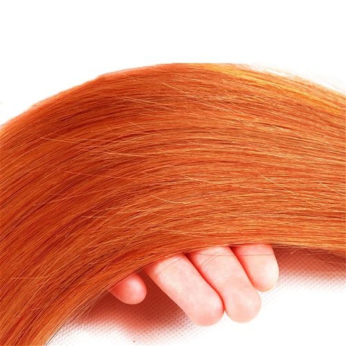 Giginger Bundles Human Hair 22 24 26 inch Orange Straight Bundles 350 Color Human Hair Unprocessed Quick Weave Soft Sewn In Hair Extensions for Black Women